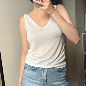 & Other Stories v neck tank top in cream in size S